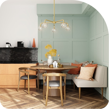 Elegant interior dining area