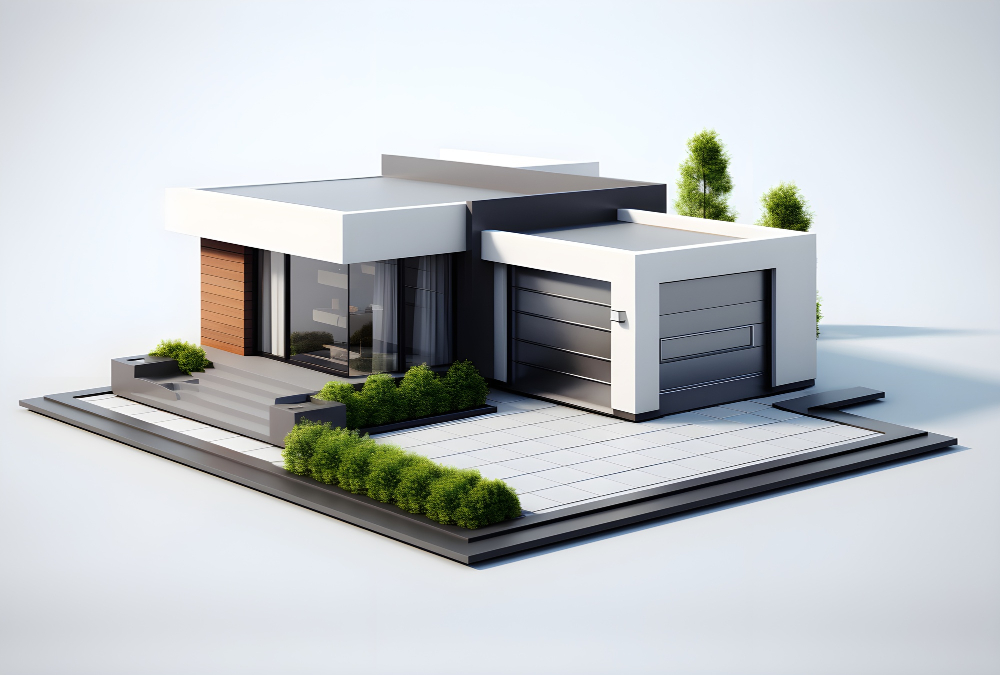Two-Storey Residential 3D Render view 1