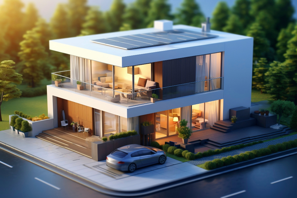 Two-Storey Residential 3D Render view 3