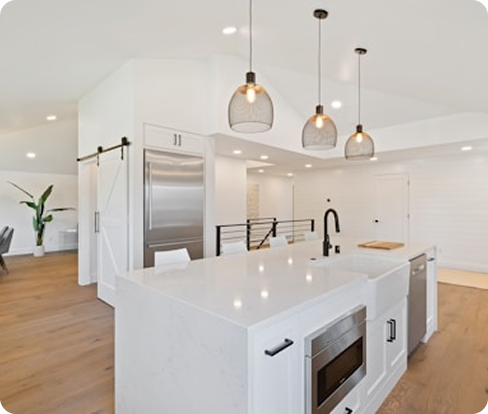 Modern white kitchen interior design